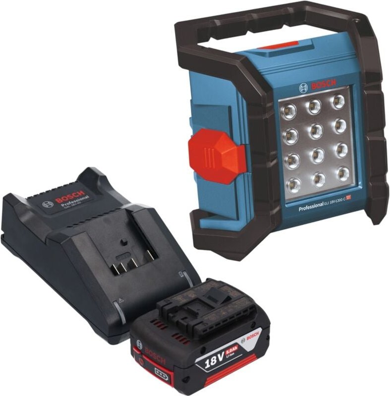 Bosch GLI 18V-1200 C Professional Akku Baustrahler 18 V 1200 lm + 1x Akku 5,0 Ah + Ladegerät