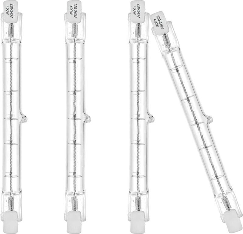 Umweltfreundliche R7S-Halogenlampen, 118 mm, 400 W, 230 V, 5200 lm, warmweiß (2700 K), Typ J, für Arbeits-, Sicherheits-...