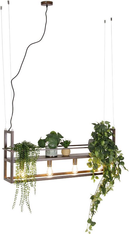 Industrielle Hängelampe rostbraun mit Gestell 4-flammig - Cage Rack