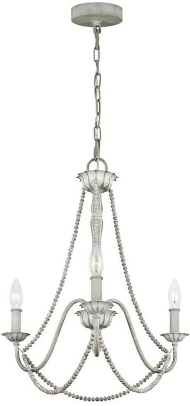 Thumbnail - Kronleuchter Hängeleuchte Esszimmerlampe Stahl Holz grau 3-Flammig Wohnzimmer