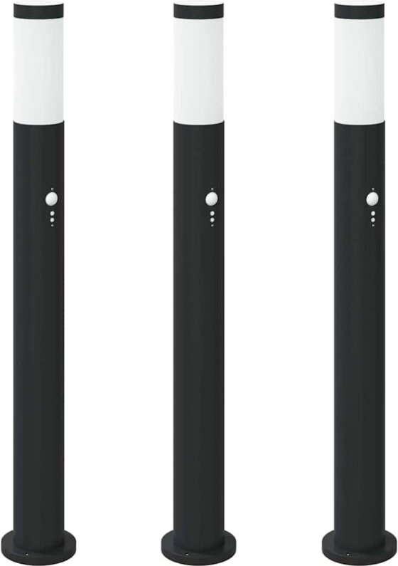 Pollerleuchten mit Sensor 3er 80 cm Edelstahl IP44 vidaXL