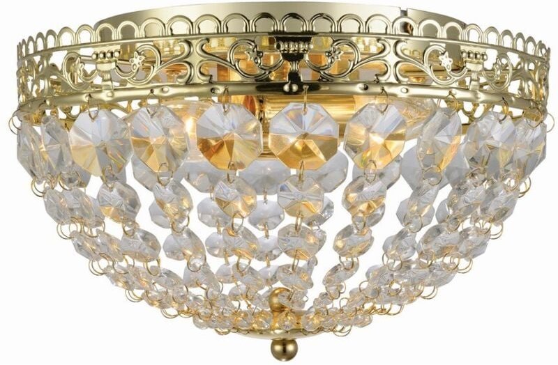 Markslojd - saxholm - 2 Light Crystal Flush Deckenleuchte Gold, E14