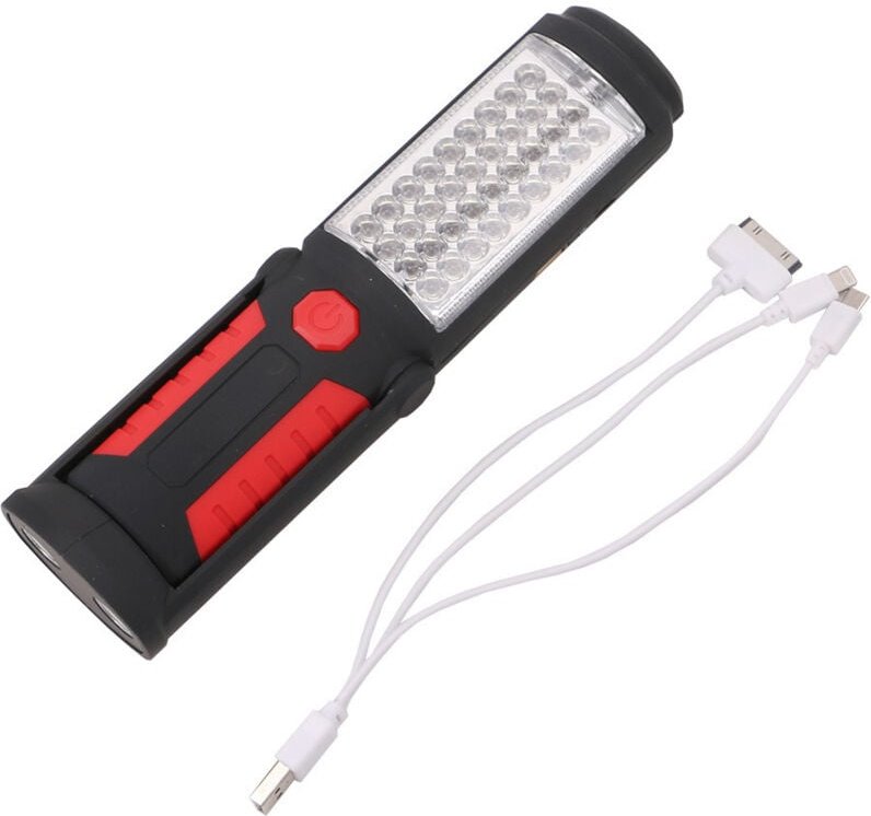 Wiederaufladbare LED-Taschenlampe mit 2200 mAh, 36+5 ultrastarke magnetische Camping-Arbeitsleuchte, 360-Grad-Haken, 270...