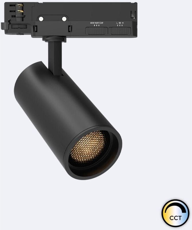 Efectoled - 3-Phasenstromschiene LED-Strahler 30W Fasano Blendfrei cct Dimmbar dali Schwarz (2700K - 3200K - 4000K) Wähl...