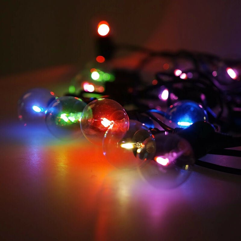 10 led Glühbirnen / 4 Meter Solar Lichterkette Deko rgb Solarbetrieben zum Schmücken Deko Party Licht Beleuchtung