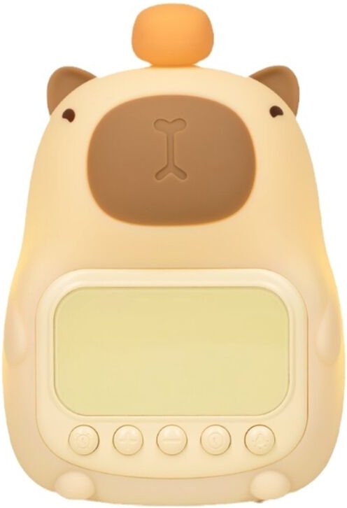 Capybara-Nachtlicht mit Digitaluhr, Silikontier