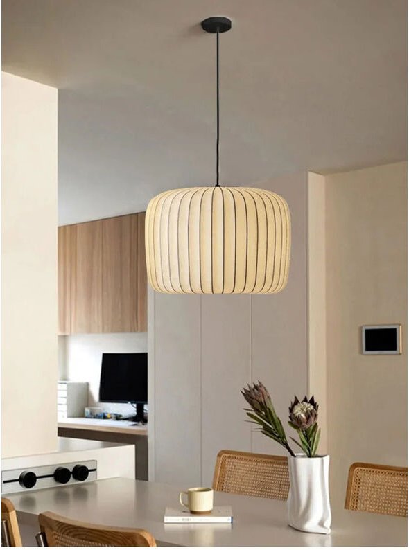 Moderner japanischer Wabi-Sabi-Seidenleuchter, E27-Leuchtmittel, Pendelleuchte, nordisches Dekor für Wohnzimmer, Esszimm...