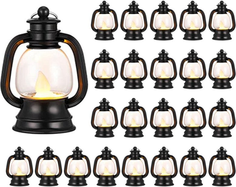 24Pcs Schwarz Elektronische Kerze Laterne Licht Flammenlose led Wohnkultur