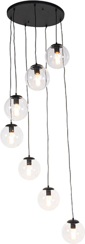 Smarte Hängelampe schwarz 7-flammig inkl. Wifi ST64 - Pallon