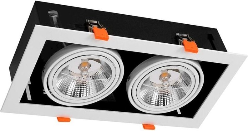 LED Downlight Einbaustrahler 24W Schwenkbar Kardan Eckig AR111 Ausschnitt 325x165 mm 4000K Neutralweiß