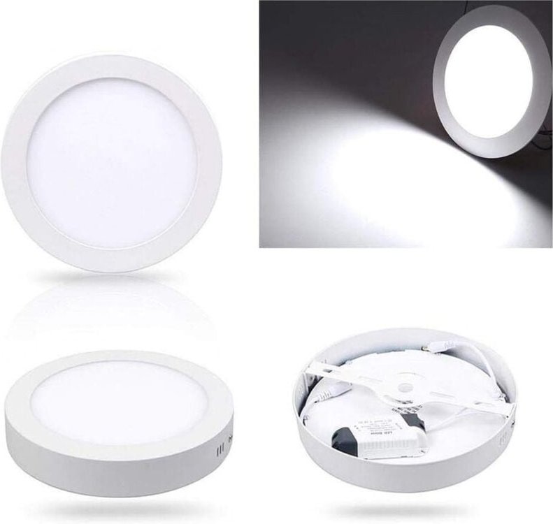 Trade Shop Traesio - Trade Shop - Runde oder quadratische LED-Deckenleuchte für Oberflächenpaneel, 25 w, warm/kalt, Natu...