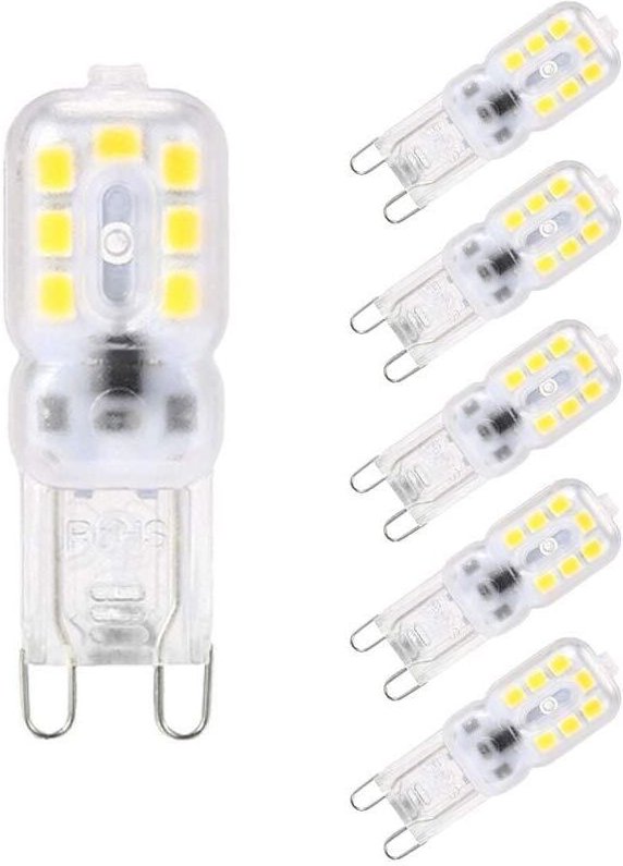 Thumbnail - G9 3W LED-Lampe, 14 x 2835 SMD Energiespar-LED-Lampen, 30W Halogen-Äquivalent, 6000K Kaltweißes Licht, 300Lumen, 360° Ab...