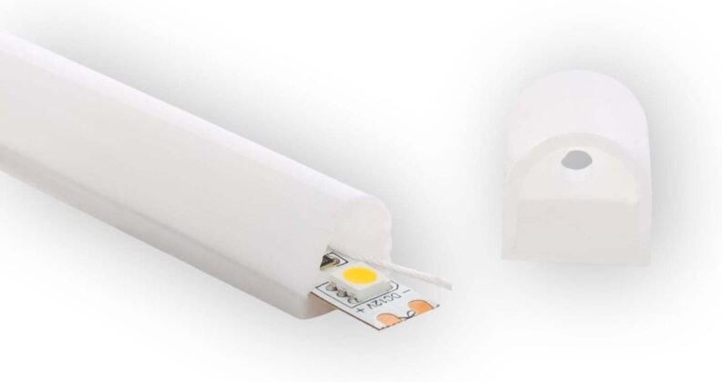Efectoled - Profil Neon sflex 15x13 Halbrund vertikale Kurve für led Streifen IP20 bis 10 mm 20 m
