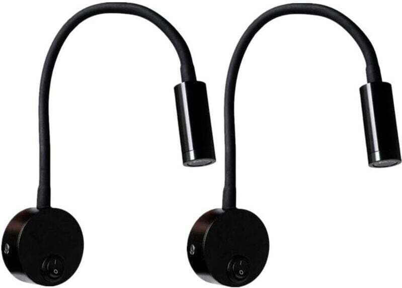 Stück schwarze Wandleselampe 3 w, flexibel verstellbare Hals-Wandlampe, Aluminium-Schreibtischlampe, Nachttischlampe mit...