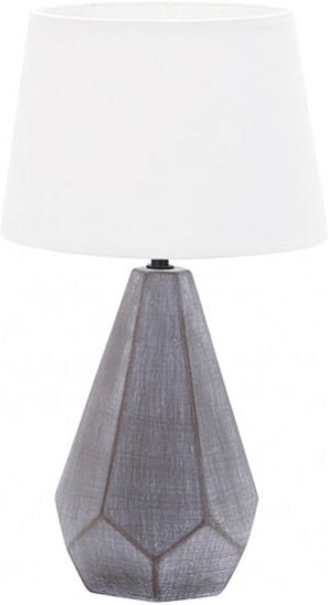 Fabrilamp - ibi keramik tischlampe 1xe27 schwarz lampenschirm weiss 43x24,8x24,8 cm