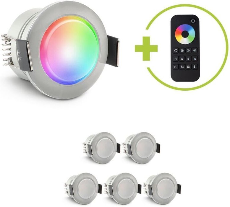 Einbaustrahler Mini Genova 3W RGBW IP65 - Farbe: acryl - Anzahl: 6x