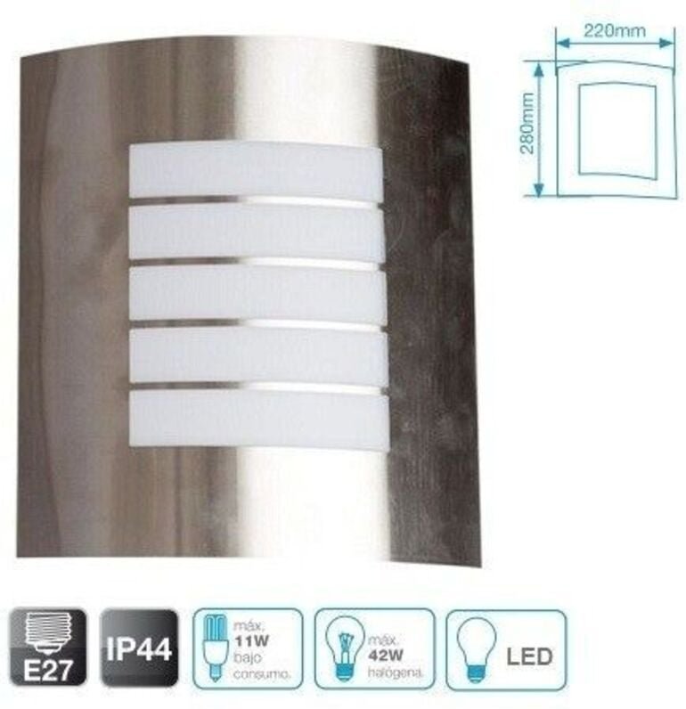 GSC - 1xE27 Edelstahl Wandleuchte 0700081