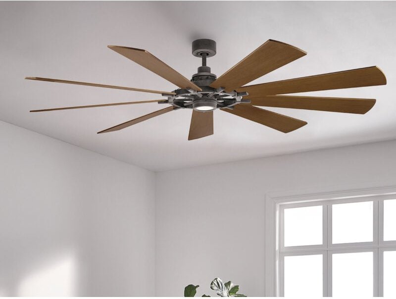 XXL Deckenventilator GENTRY mit Licht & wendbaren Flügeln in 2 Dekoren, Ø 216cm