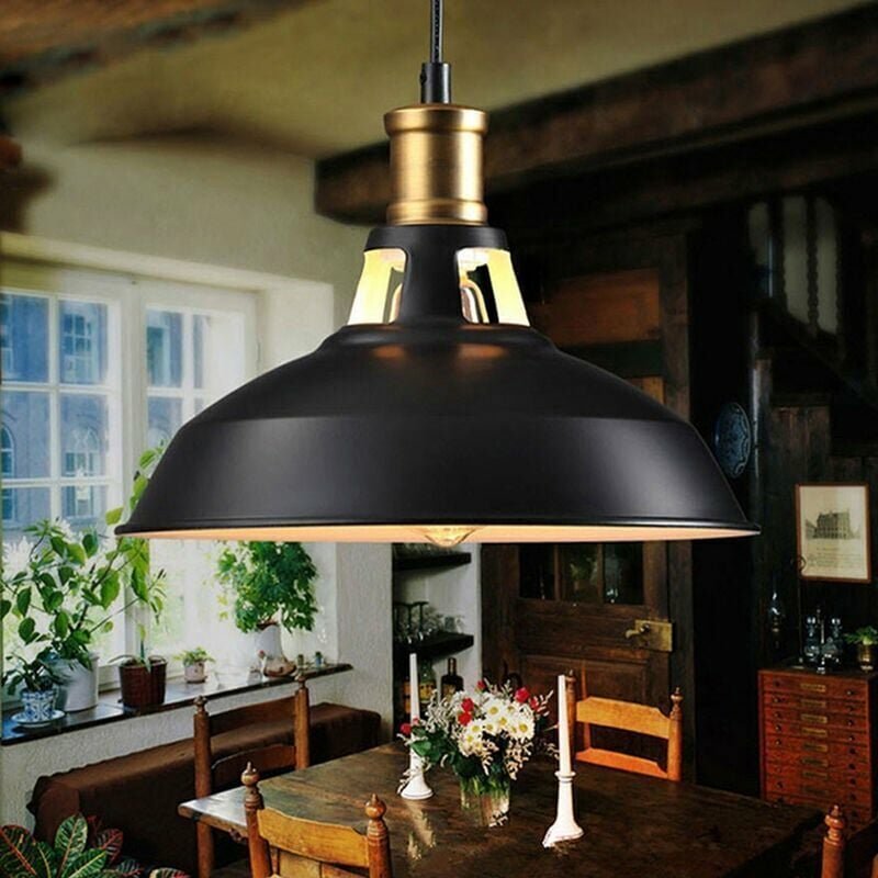 Mumu - Tigrezy Industrielle Vintage-Pendelleuchte, LED-Deckenleuchten, Retro-Kronleuchter aus Metall mit Lampenschirm, E...