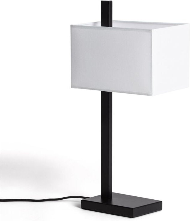 Ledkia - Tischlampe Metall und Stoff Malena Weiß