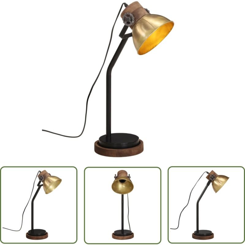 The Living Store Schreibtischlampe 25 W Antik-Messing 18x18x60 cm E27 - Tischleuchte - Industrielampen - Vintage Lampe -...
