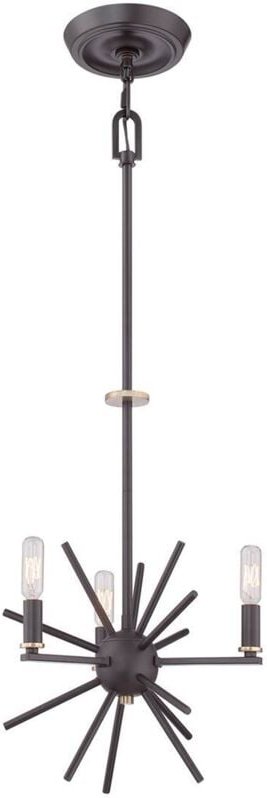 Kronleuchter Hängelampe Pendelleuchte Bronze d 33 cm 3 Flammig Esszimmerlampe