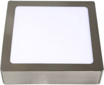 Fabrilamp - Downlight superf.toba 12w 6500k nickel quadratisch 1080lm 3,5x17x17 cm