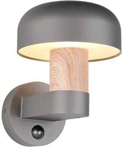 Thumbnail - Wandlampe Fassadenleuchte Aluminium anthrazit holzfarben Sensor IP54 H 24,5 cm