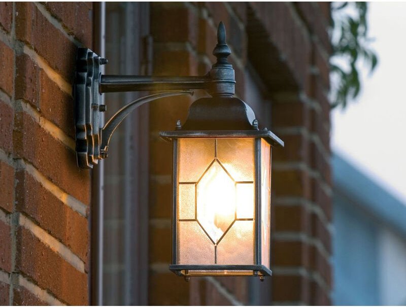 Konstsmide - led Außen Wandlaterne hängend im Landhausstil, schwarz, Höhe 38cm