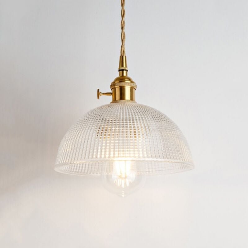 Industrieller Jahrgang Kronleuchter Glas Pendelleuchte Messing E27 Lampenfassung Deckenleuchte HängelampeØ20CM