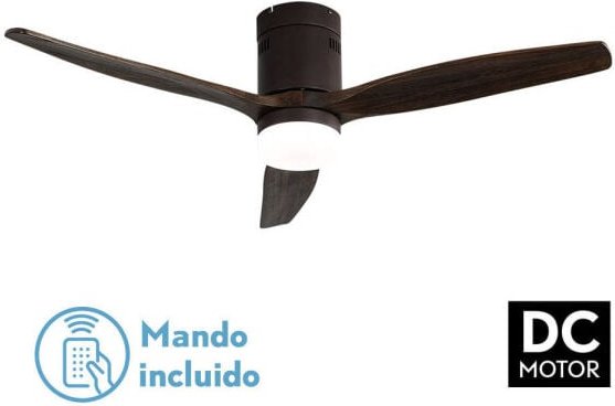Thumbnail - Ventilator 20w dc aguilon braun 3 Flügel Eiche 6 Geschwindigkeiten m/Fernbedienung, Dimmer, Zeitschaltuhr 30,5x132x132 c...