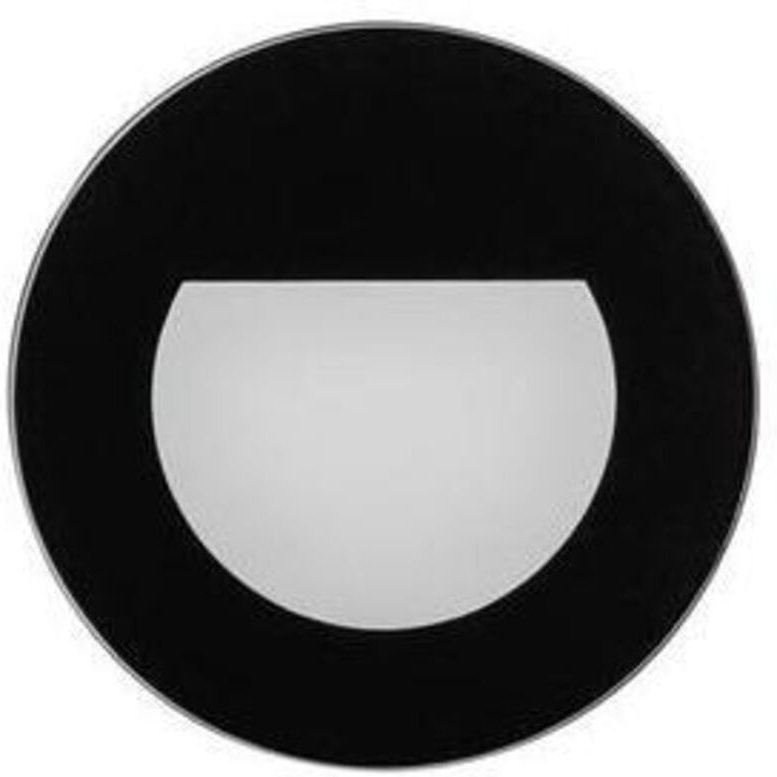 LED-Wandeinbauleuchte für Gerätedosen, rund, schwarz - 75 x 50 mm