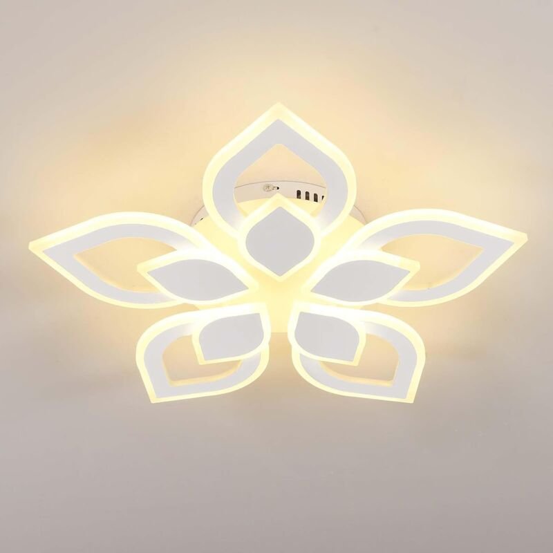 Comely - Moderne LED-Deckenleuchte für Wohnzimmer, 65 w, 7312 lm, kreatives Blütenblatt-Design, LED-Deckenleuchte, 56 cm...