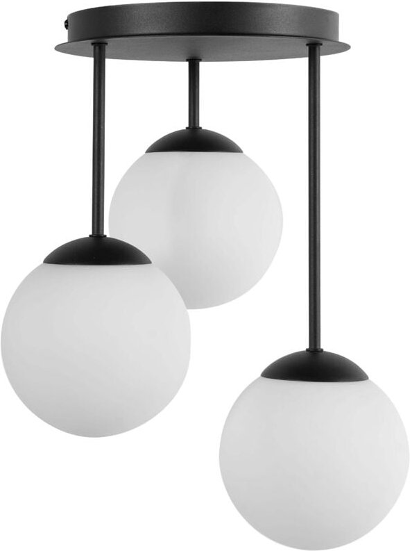 Hängeleuchte 3-flammig RIANA Glas Schwarz