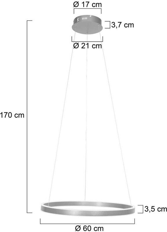 Hängeleuchte - Ringlux - stahl - metall - ø 60cm - - Steinhauer
