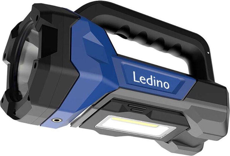 LED Handleuchte Taschenlampe Mobile Leuchte Alu Schwarz Akku H 28 cm