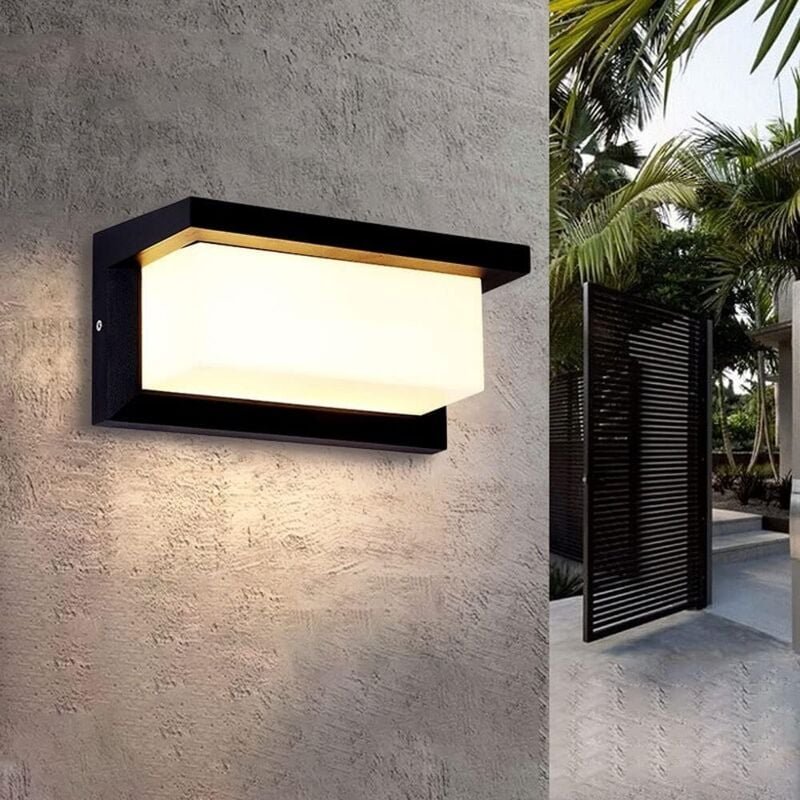 Thumbnail - Eckige LED Außenwandleuchte Wasserdicht IP65 mit Bewegungsmelder, Außenbeleuchtung für Terrasse, Balkon, Garage, Werksta...