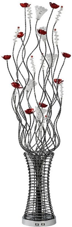 Inspired Rouge Aluminium Rouge Stehleuchte 7-flammig G4 Schwarz/Rot/Chrom/Kristall, NICHT LED/CFL-kompatibel