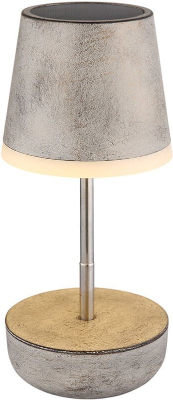 Solarlampe Tischleuchte Außenlampe sandfarben verstellbar led Gartenlampe Balkonlampe, Edelstahl, led 3000K warmweiß, h ...