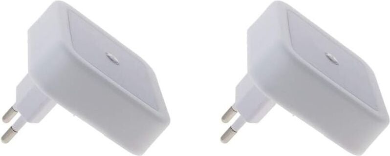 Zwei weiße Nachtlichter zum Einstecken mit warmweißen LED-Weihnachtsbirnen, Nachttischlampen mit automatischem Dämmerung...