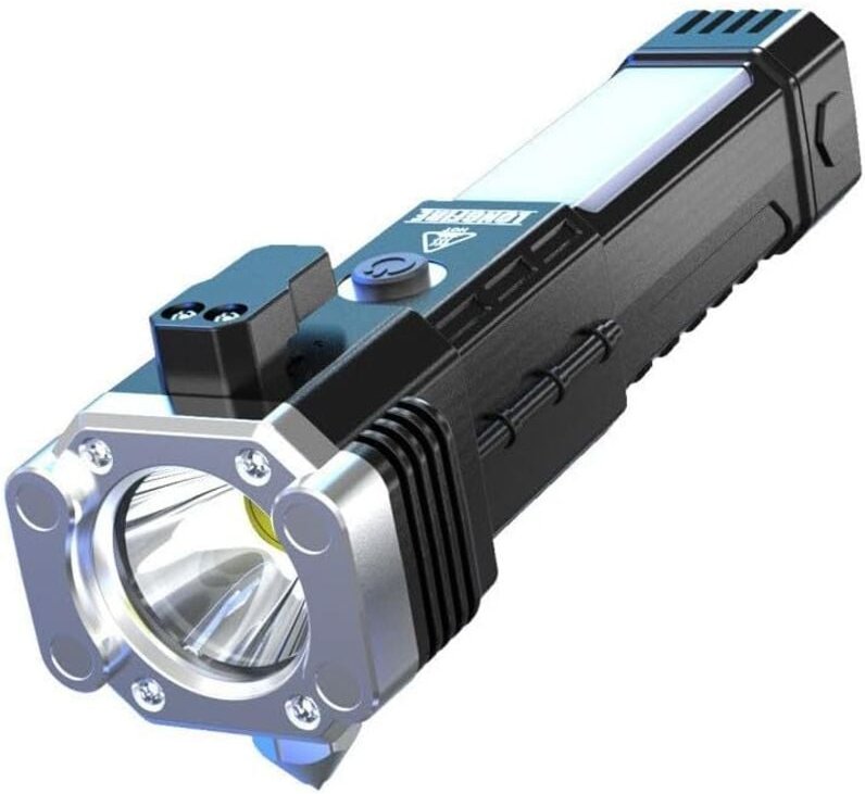 Multifunktionale magnetische Taschenlampe, Auto-Sicherheitshammer, Auto-Notfallwerkzeug, mit Fensterbrecher und Gurtschn...