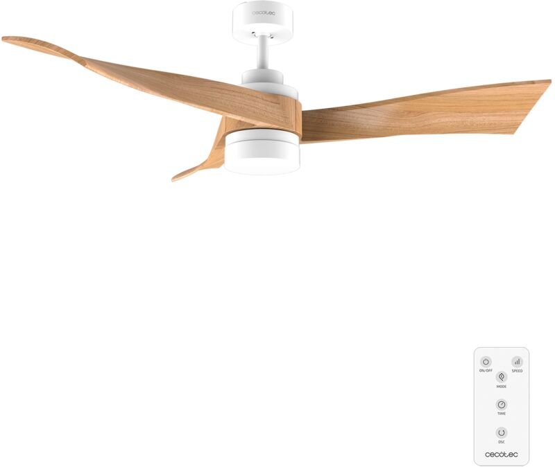 Deckenventilator 40W 52", mit DC-Motor, Fernbedienung, 18W LED-Licht, programmierbare Timer, Winter-Sommer-Modus.