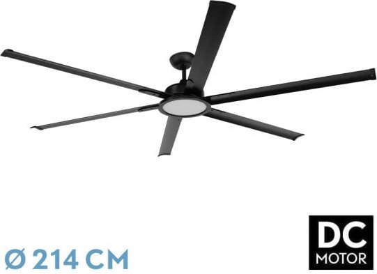Thumbnail - Ventilator dc almanzor 24w schwarz 6asp.214d dimmbar intensität 2950lm 3000k,4000k,6000k remote+ timer+ memory