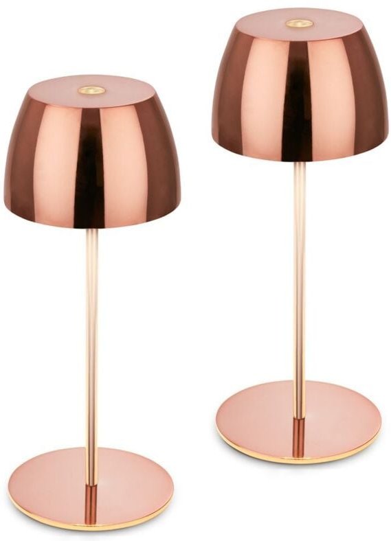 Briloner Serina Mini LED Tischlampe kabellos IP44, Dimmbar, Touch, Spritzwasserschutz, akku, kupfer, Ø8 x 20 cm