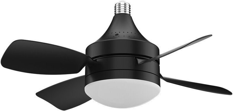 Kompakter Deckenventilator mit Licht und Fernbedienung, E27-Fassung, geräuscharm, abnehmbar und mit Verlängerungsstange.