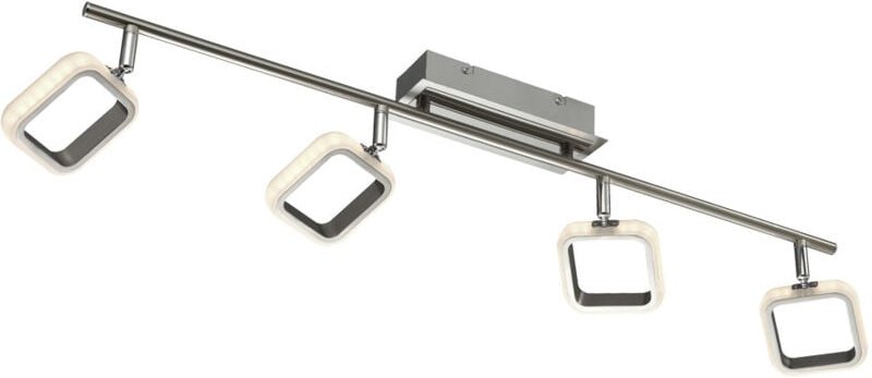Deckenleuchte Spotleiste Spotleuchte Deckenlampe mit beweglichen Spots, Metall Chrom, 4x led 4x 5 Watt 4x 350 Lumen warm...