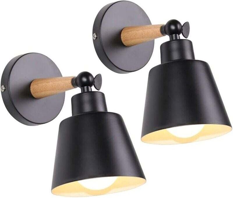 2 Packungen Vintage Industrielle Wandleuchten Deckenlampen E27 Verstellbare Metall Innenwandlampe Retro für Schlafzimmer...