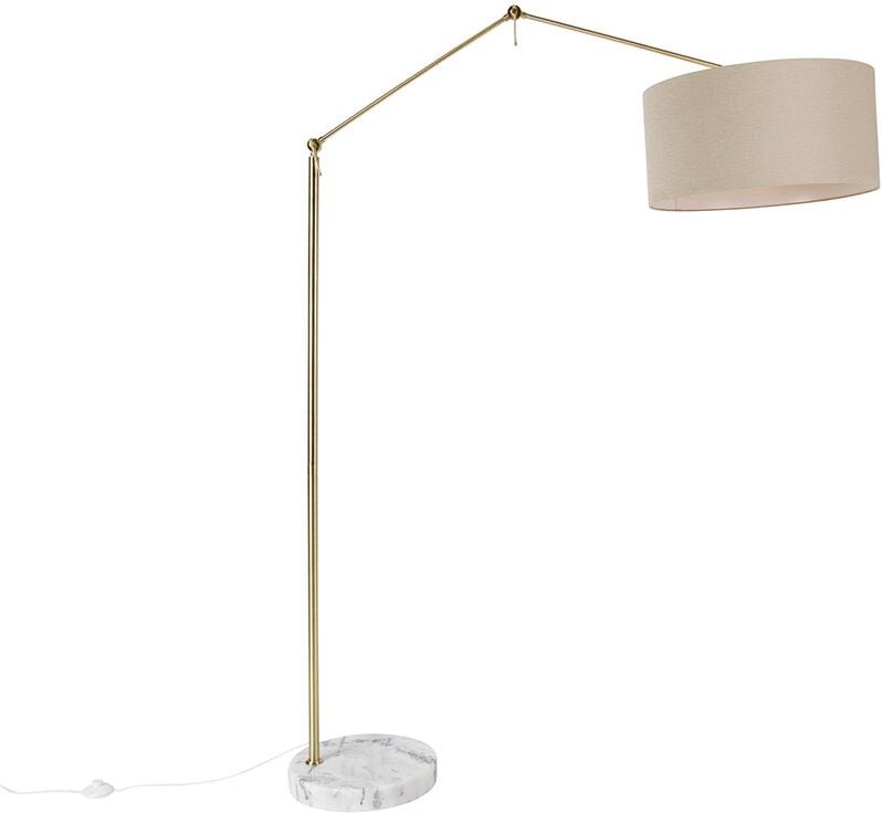 Stehleuchte Gold mit Schirm hellbraun 50 cm verstellbar - Herausgeber