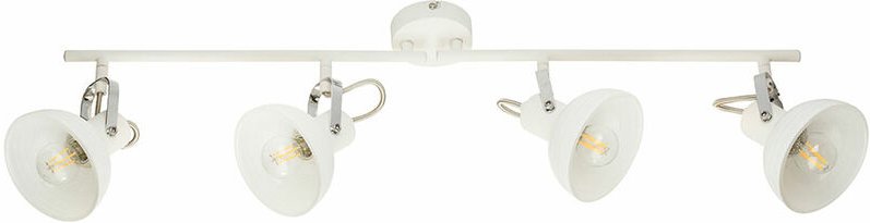 Decken Lampe Chrom Leuchte Metall Glas Weiß Spots Beweglich Wohn Schlaf Zimmer