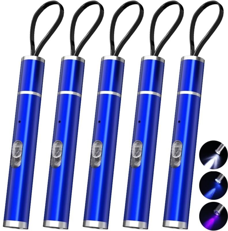 5er-Pack wiederaufladbare Stiftlampe, Mini-Ultrakompakte EDC-Taschenlampe, 500 Lumen Taschenlampe mit 3 Modi, medizinisc...
